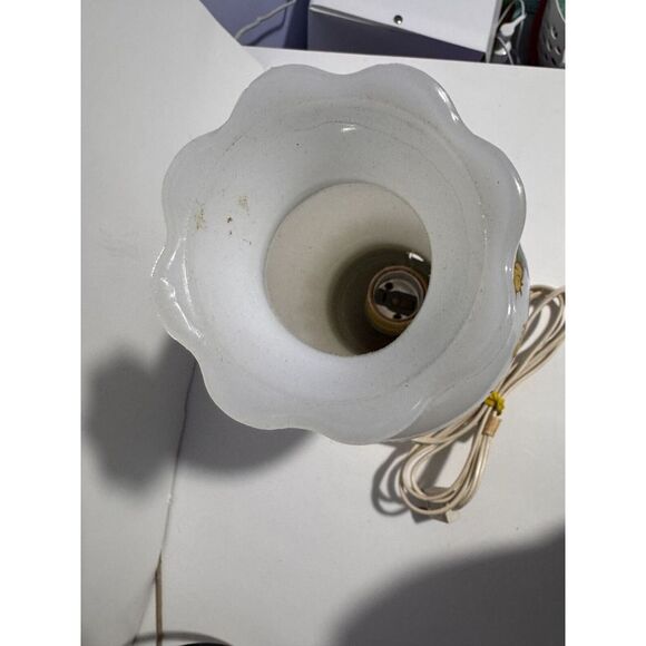 Vintage Hurricane Milk Glass Nursery Rhyme Lamp - Picture 3 of 4